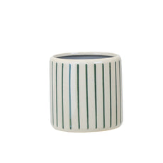 Stripe Pot Green 14cm