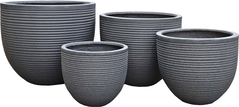 Vision Ribbed Grey Pot